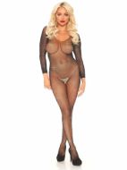Picture of Rhinestone Fishnet Long Sleeved Crotchless Bodystocking