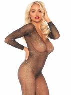 Picture of Rhinestone Fishnet Long Sleeved Crotchless Bodystocking