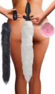 Picture of Vibrating Silicone Anal Plug with 3 Interchangeable Tails