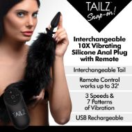 Picture of Interchangeable 10X Vibrating Silicone Anal Plug with Remote - XL