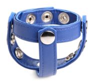 Picture of Leather Snap-on Cock Harness - Blue
