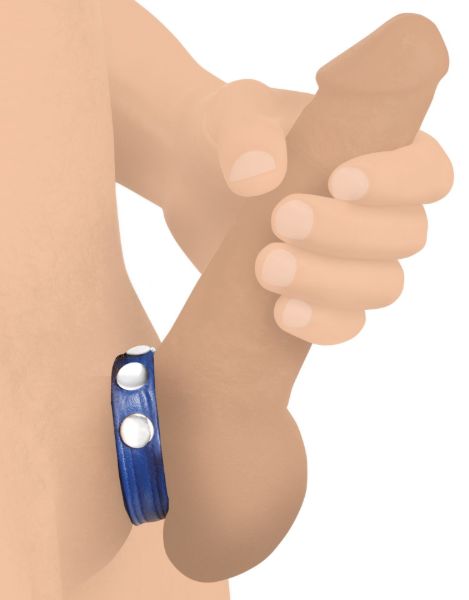 Picture of Leather Speed Snap Cock Ring - Blue