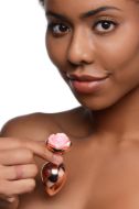 Picture of Rose Gold Anal Plug with Pink Flower - Medium