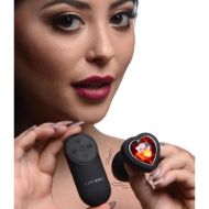 Picture of 28X Vibrating Silicone Red Heart Anal Plug - Small
