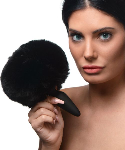 Picture of Small Anal Plug with Interchangeable Bunny Tail - Black