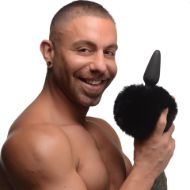 Picture of Large Anal Plug with Interchangeable Bunny Tail - Black