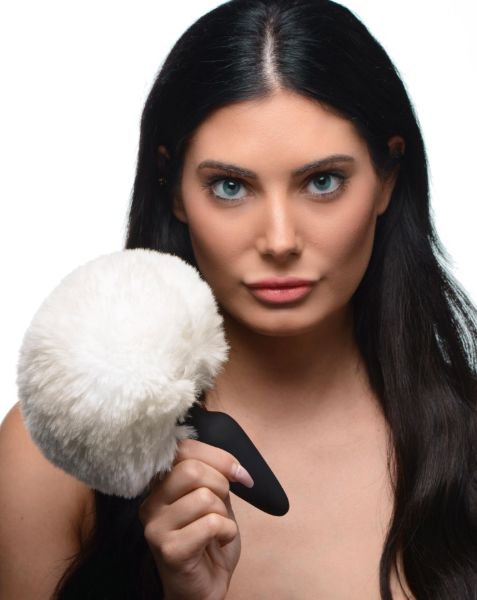 Picture of Large Anal Plug with Interchangeable Bunny Tail - White