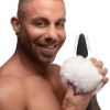 Picture of Large Vibrating Anal Plug with Interchangeable Bunny Tail - White
