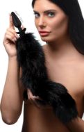 Picture of Large Vibrating Anal Plug with Interchangeable Fox Tail - Black
