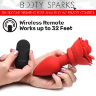 Picture of 28X Silicone Vibrating Rose Anal Plug with Remote - Large