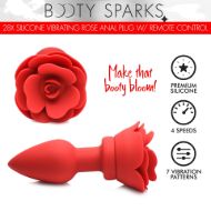 Picture of 28X Silicone Vibrating Rose Anal Plug with Remote - Small