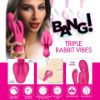 Picture of 10X Triple Rabbit Silicone Vibrator - Pink