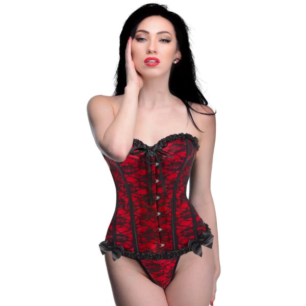 Picture of Scarlet Seduction Lace-up Corset and Thong - Medium