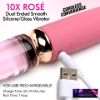 Picture of 10X RosÃ© Dual Ended Smooth Silicone and Glass Vibrator