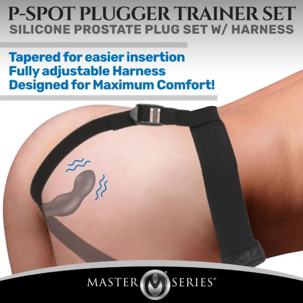 Picture of P-Spot Plugger 28X Silicone Prostate Plug with Comfort Harness and Remote Control
