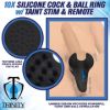 Picture of 10X Vibrating Silicone Cock Ring with Taint Stim and Remote