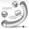 Picture of 10X Vibra-Crescent Vibrating Silicone Dual-Ended Dildo - Silver