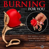 Picture of Burning Passion Rose Candle with Holder