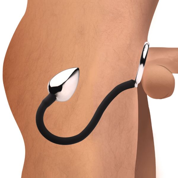 Picture of Tug and Plug Cock and Ball Ring with Anal Plug