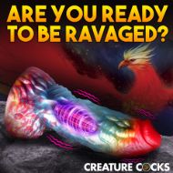 Picture of Rainbow Phoenix Vibrating Silicone Dildo with Remote