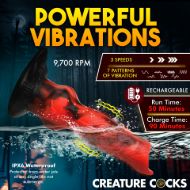 Picture of Vibra Beast Vibrating Silicone Dildo