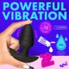 Picture of Rotating and Vibrating Silicone Butt Plug - Black