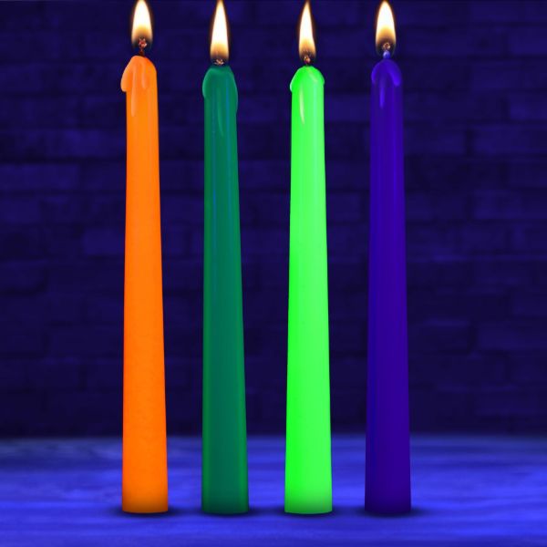 Picture of Glow Wax UV Blacklight Reactive Drip Candles Set of 4