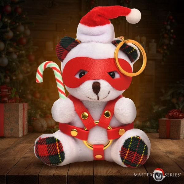 Picture of Holiday Bondage Bear Keychain - White
