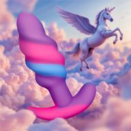 Picture of Unicorn Swirl Silicone Butt Plug - Small