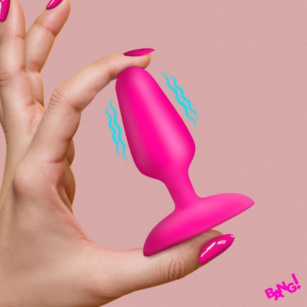 Picture of Flexible Vibrating Silicone Butt Plug - Pink
