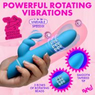 Picture of Rotating Beads Silicone Rabbit Vibrator- Blue