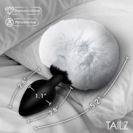 Picture of Fluffy Bunny Tail Silicone Plug - White
