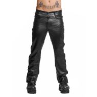 Picture of Police Leather Pants with Blue Stripe- 32 Inch Waist