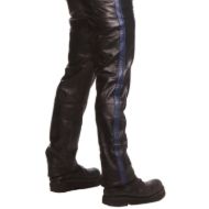 Picture of Police Leather Pants with Blue Stripe- 32 Inch Waist