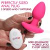 Picture of 10X Pop Rocker Vibrating Silicone Plug with Remote - Magenta