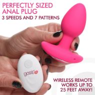Picture of 10X Pop Rocker Vibrating Silicone Plug with Remote - Magenta