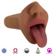 Picture of Mistress Mercedes Vibrating Mouth Stroker- Brown