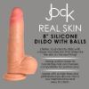 Picture of Real Skin Silicone Dildo with Balls - 8 Inch