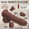 Picture of 10 Inch Real Skin Silicone Dildo with Balls - Dark