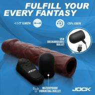 Picture of Enhancers Vibrating Penis Extension w/ Remote - Dark