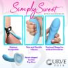 Picture of Rippled Silicone Blue and White Dildo