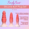 Picture of 3 Piece Silicone Butt Plug Set - Pink