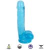 Picture of 7 Inch Slim Stick with Balls Berry Ice Dildo