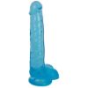 Picture of 8 Inch Slim Stick with Balls Berry Ice Dildo
