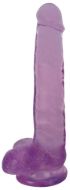 Picture of 8 Inch Slim Stick with Balls Grape Ice Dildo