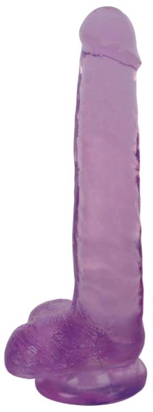 Picture of 8 Inch Slim Stick with Balls Grape Ice Dildo