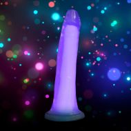 Picture of 7 Inch Glow-in-the-Dark Silicone Dildo - Purple