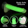 Picture of 7 Inch Glow-in-the-Dark Silicone Dildo with Balls - Green
