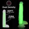 Picture of 7 Inch Glow-in-the-Dark Silicone Dildo with Balls - Green