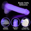 Picture of 7 Inch Glow-in-the-Dark Silicone Dildo with Balls - Purple